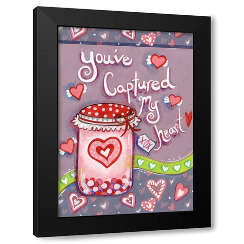 Captured Heart Black Modern Wood Framed Art Print by Wade, Valarie