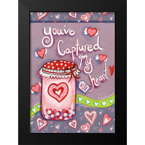 Captured Heart Black Modern Wood Framed Art Print by Wade, Valarie