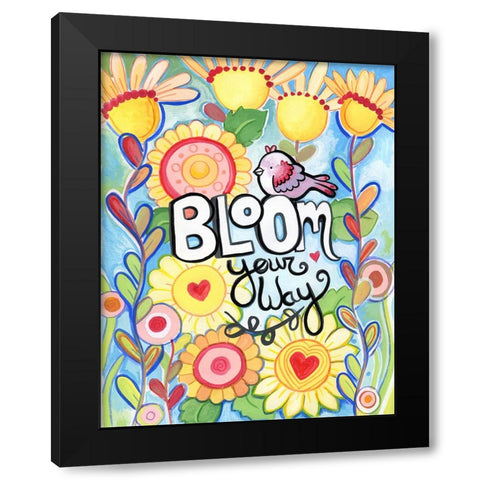 Bloom Your Way Black Modern Wood Framed Art Print by Wade, Valarie