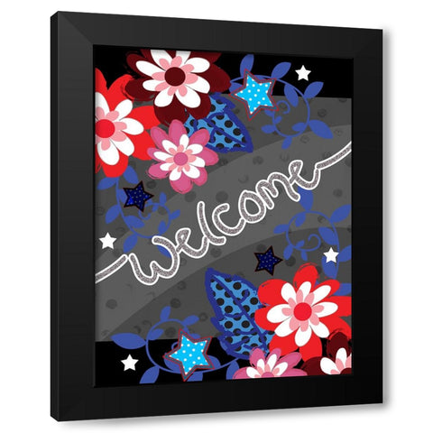 Flower Celebration Black Modern Wood Framed Art Print by Wade, Valarie