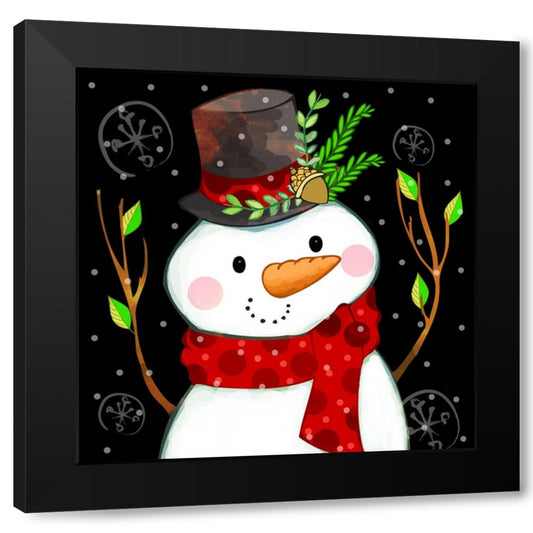 Dapper Snow Fellow Black Modern Wood Framed Art Print by Wade, Valarie