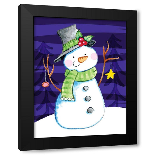 Fancy Fellow Black Modern Wood Framed Art Print by Wade, Valarie