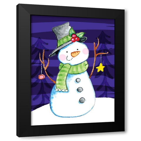 Fancy Fellow Black Modern Wood Framed Art Print by Wade, Valarie