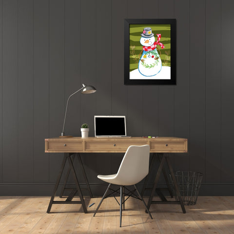 Tiny Wreath Black Modern Wood Framed Art Print by Wade, Valarie