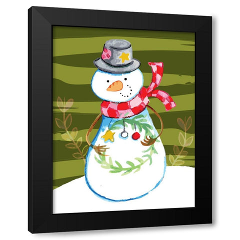 Tiny Wreath Black Modern Wood Framed Art Print by Wade, Valarie