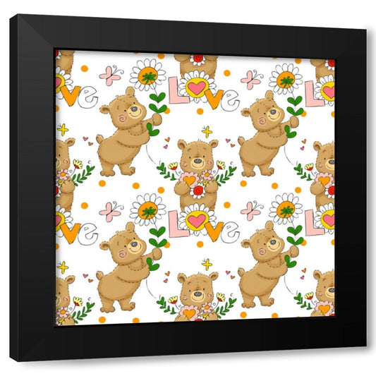 Lovely Bears Black Modern Wood Framed Art Print by Wade, Valarie