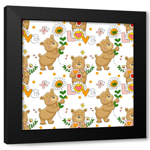 Lovely Bears Black Modern Wood Framed Art Print by Wade, Valarie