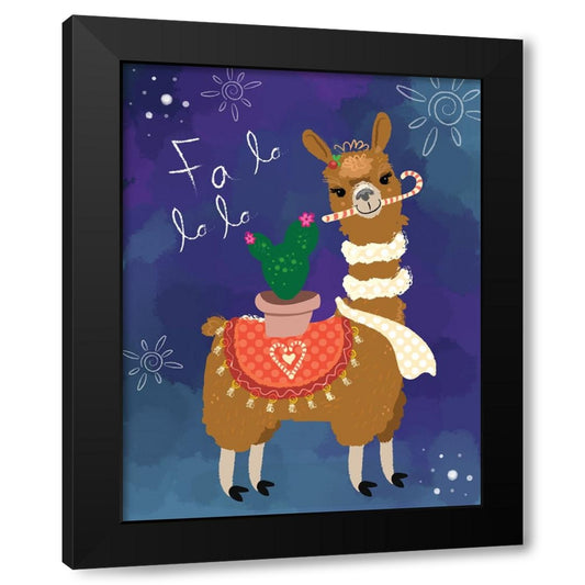 Falala Llama Black Modern Wood Framed Art Print by Wade, Valarie