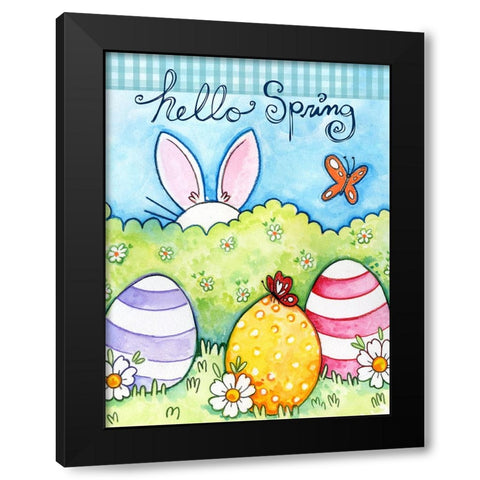 Hello Spring 2 Black Modern Wood Framed Art Print by Wade, Valarie