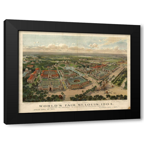 St Louis Worlds Fair Black Modern Wood Framed Art Print with Double Matting by Vintage Apple Collection