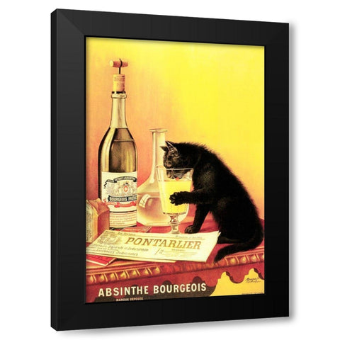 Absinthe Bourgeois Black Modern Wood Framed Art Print by Vintage Apple Collection