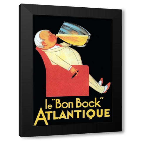 Le Bon Bock Atlantique Black Modern Wood Framed Art Print by Vintage Apple Collection
