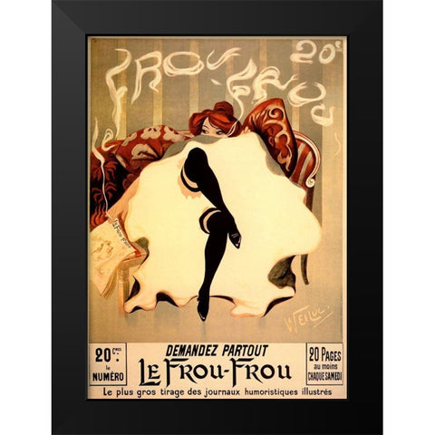 Le Frou Frou Black Modern Wood Framed Art Print by Vintage Apple Collection