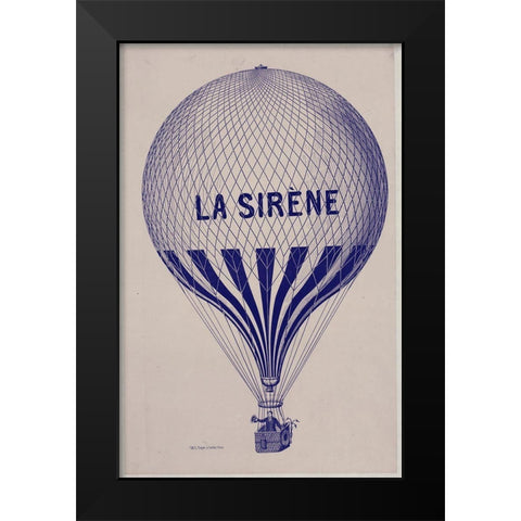 Sirene Black Modern Wood Framed Art Print by Vintage Apple Collection