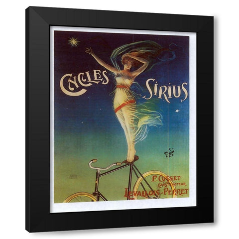 Sirius Cycles Black Modern Wood Framed Art Print with Double Matting by Vintage Apple Collection