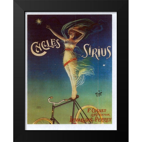 Sirius Cycles Black Modern Wood Framed Art Print by Vintage Apple Collection