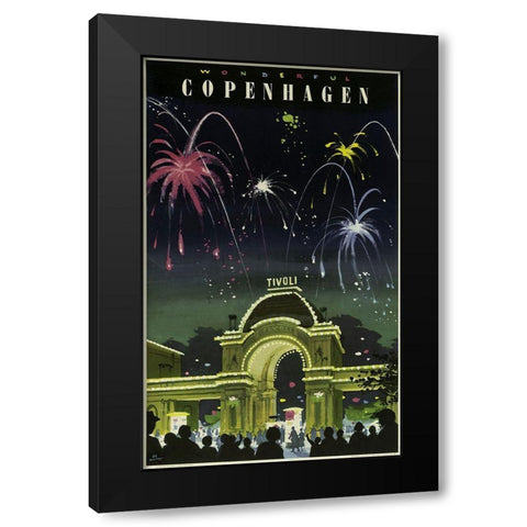 Wonderful Copenhagen Black Modern Wood Framed Art Print with Double Matting by Vintage Apple Collection