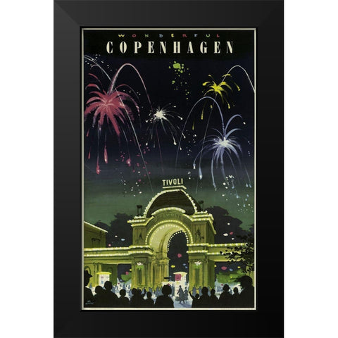 Wonderful Copenhagen Black Modern Wood Framed Art Print by Vintage Apple Collection