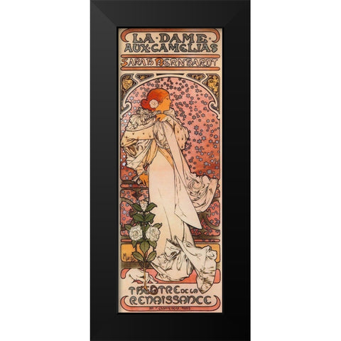 Mucha Bernhardt Black Modern Wood Framed Art Print by Vintage Apple Collection