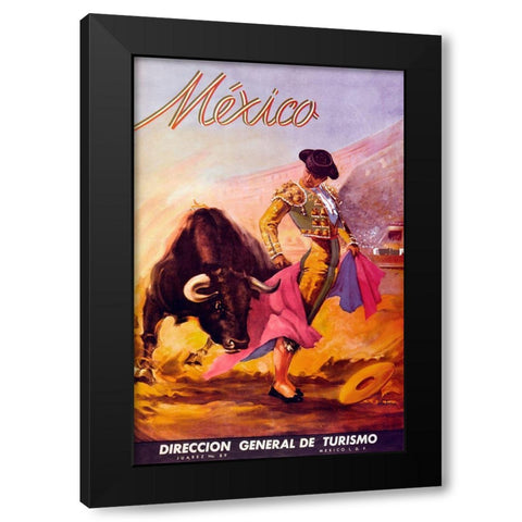 Turismo Mexico I Black Modern Wood Framed Art Print by Vintage Apple Collection