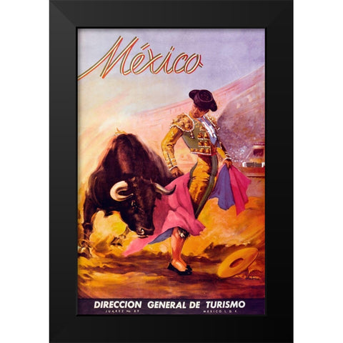 Turismo Mexico I Black Modern Wood Framed Art Print by Vintage Apple Collection