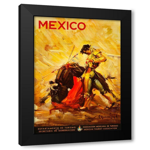 Turismo Mexico II Black Modern Wood Framed Art Print by Vintage Apple Collection