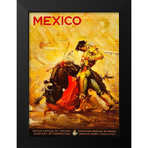 Turismo Mexico II Black Modern Wood Framed Art Print by Vintage Apple Collection