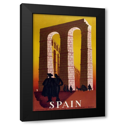 Spain Arch Black Modern Wood Framed Art Print by Vintage Apple Collection