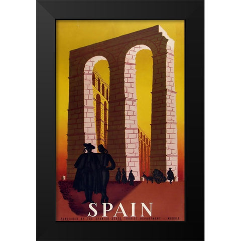 Spain Arch Black Modern Wood Framed Art Print by Vintage Apple Collection
