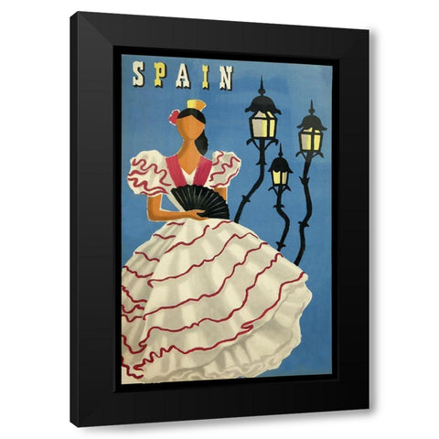 Spain lamps Black Modern Wood Framed Art Print with Double Matting by Vintage Apple Collection