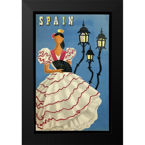 Spain lamps Black Modern Wood Framed Art Print by Vintage Apple Collection