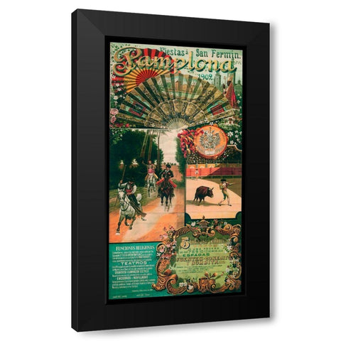 Pamplona VIII Black Modern Wood Framed Art Print with Double Matting by Vintage Apple Collection