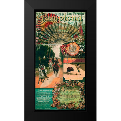 Pamplona VIII Black Modern Wood Framed Art Print by Vintage Apple Collection