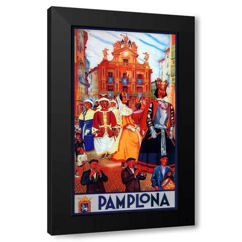 Pamplona XI Black Modern Wood Framed Art Print with Double Matting by Vintage Apple Collection