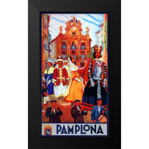 Pamplona XI Black Modern Wood Framed Art Print by Vintage Apple Collection