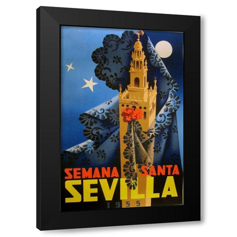 Semana Santa Sevilla IV Black Modern Wood Framed Art Print by Vintage Apple Collection