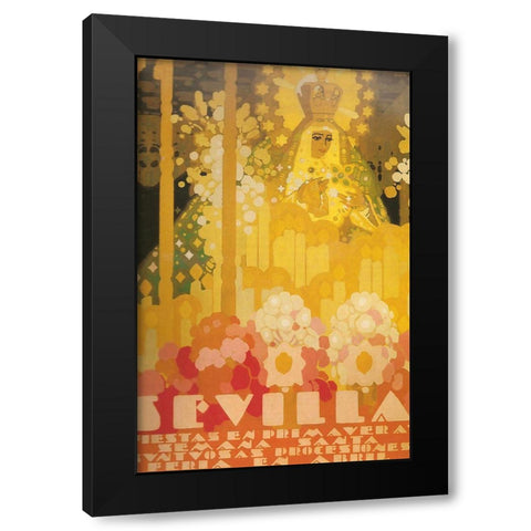 Sevilla Amarillo Black Modern Wood Framed Art Print by Vintage Apple Collection