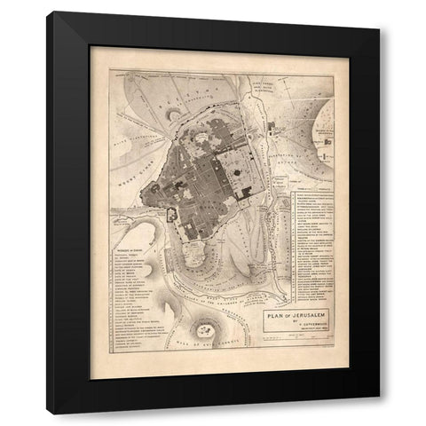 Holy Land I Black Modern Wood Framed Art Print with Double Matting by Vintage Apple Collection