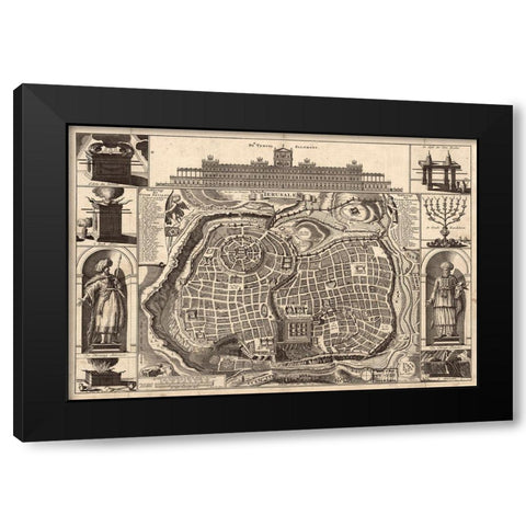 Holy Land IV Black Modern Wood Framed Art Print with Double Matting by Vintage Apple Collection