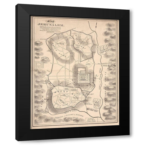 Holy Land V Black Modern Wood Framed Art Print with Double Matting by Vintage Apple Collection