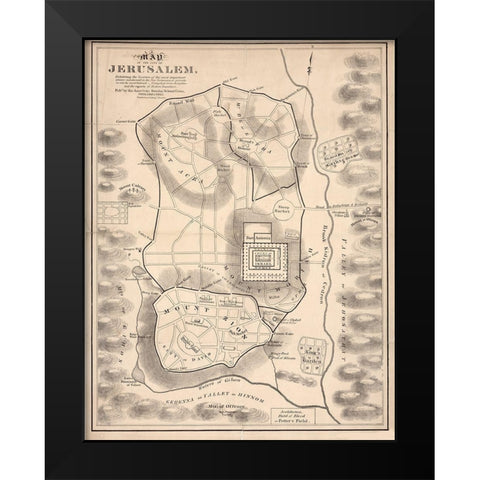 Holy Land V Black Modern Wood Framed Art Print by Vintage Apple Collection