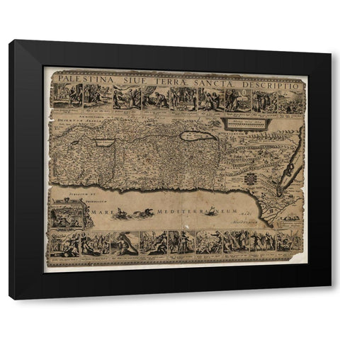 Holy Land VI Black Modern Wood Framed Art Print with Double Matting by Vintage Apple Collection