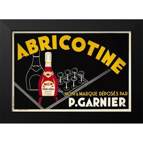 Abricotine Black Modern Wood Framed Art Print by Vintage Apple Collection