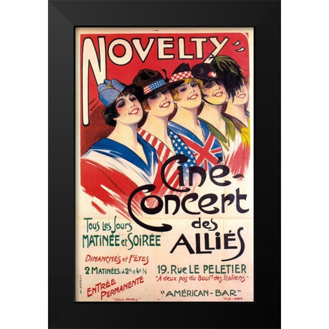 allies concert Black Modern Wood Framed Art Print by Vintage Apple Collection