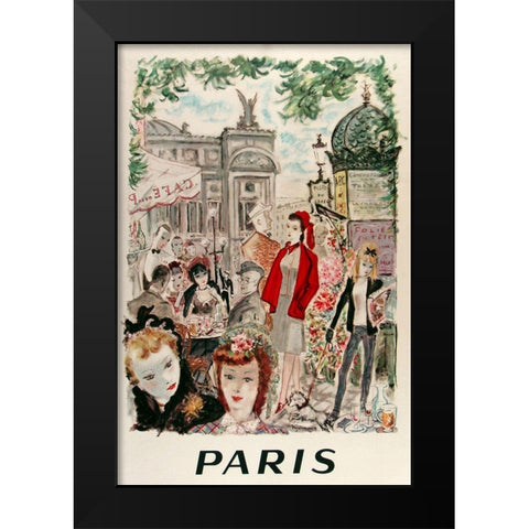 Beautiful Paris Black Modern Wood Framed Art Print by Vintage Apple Collection