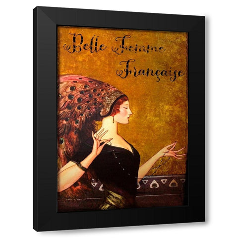 Belle Femme Black Modern Wood Framed Art Print with Double Matting by Vintage Apple Collection