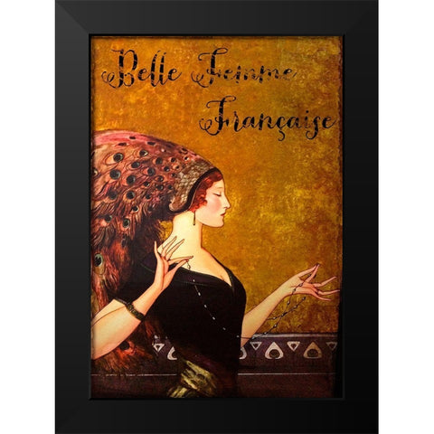 Belle Femme Black Modern Wood Framed Art Print by Vintage Apple Collection