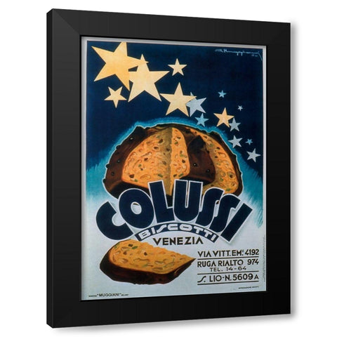 biscotti Black Modern Wood Framed Art Print by Vintage Apple Collection