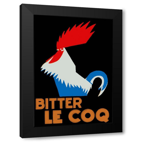 Bitter Coq Black Modern Wood Framed Art Print with Double Matting by Vintage Apple Collection