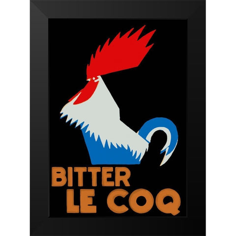 Bitter Coq Black Modern Wood Framed Art Print by Vintage Apple Collection